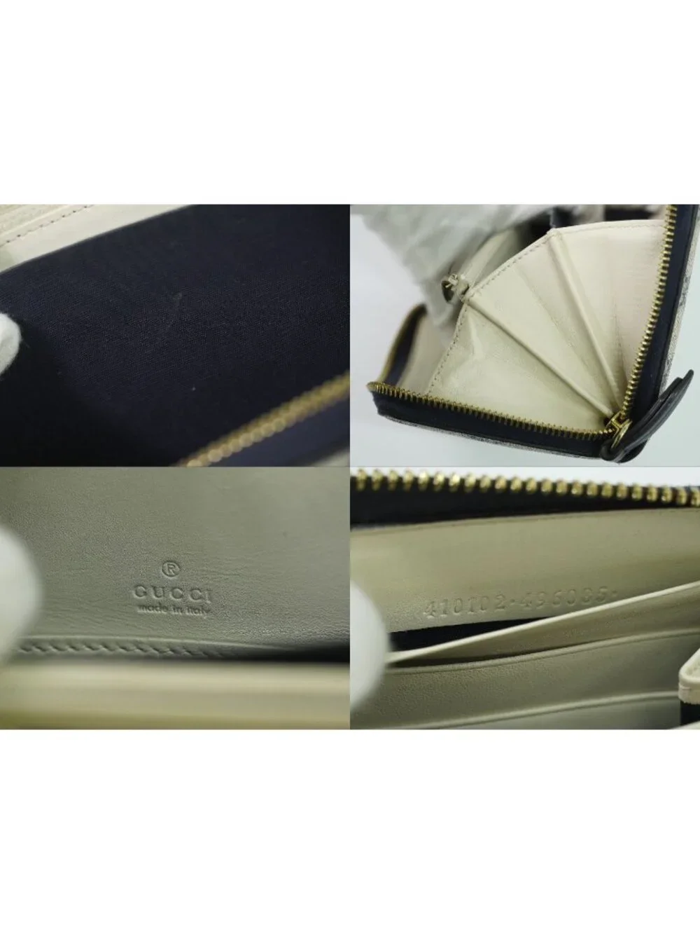 Gucci GG Supreme Zip Around Wallet Navy Vintage